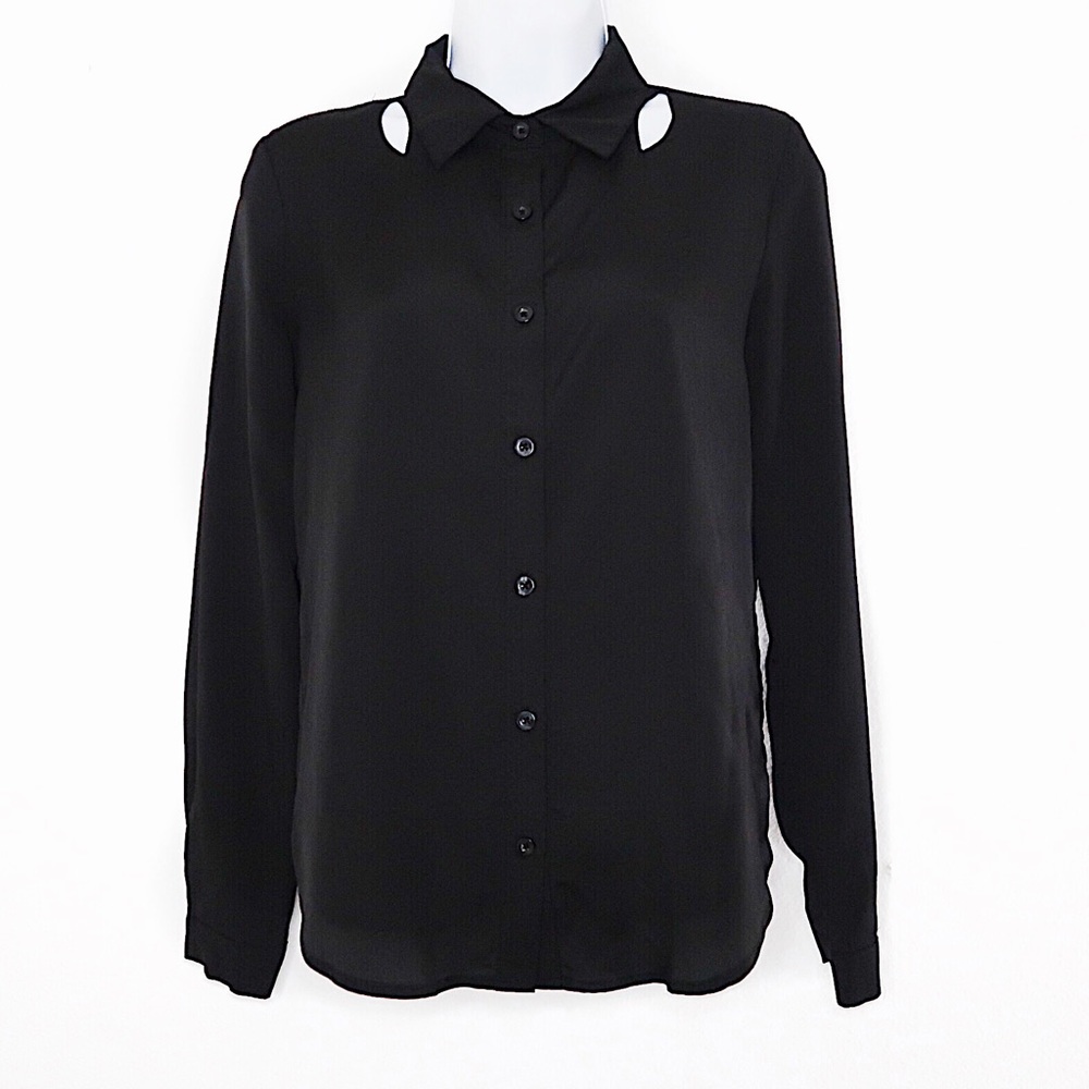 Forever 21 | Black Button Up Long Sleeve Top
